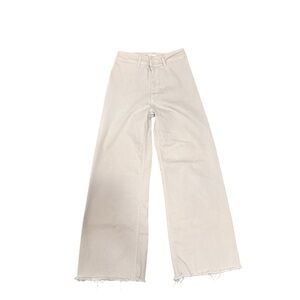 Zara Women's Cream Wide-Leg Jeans6
